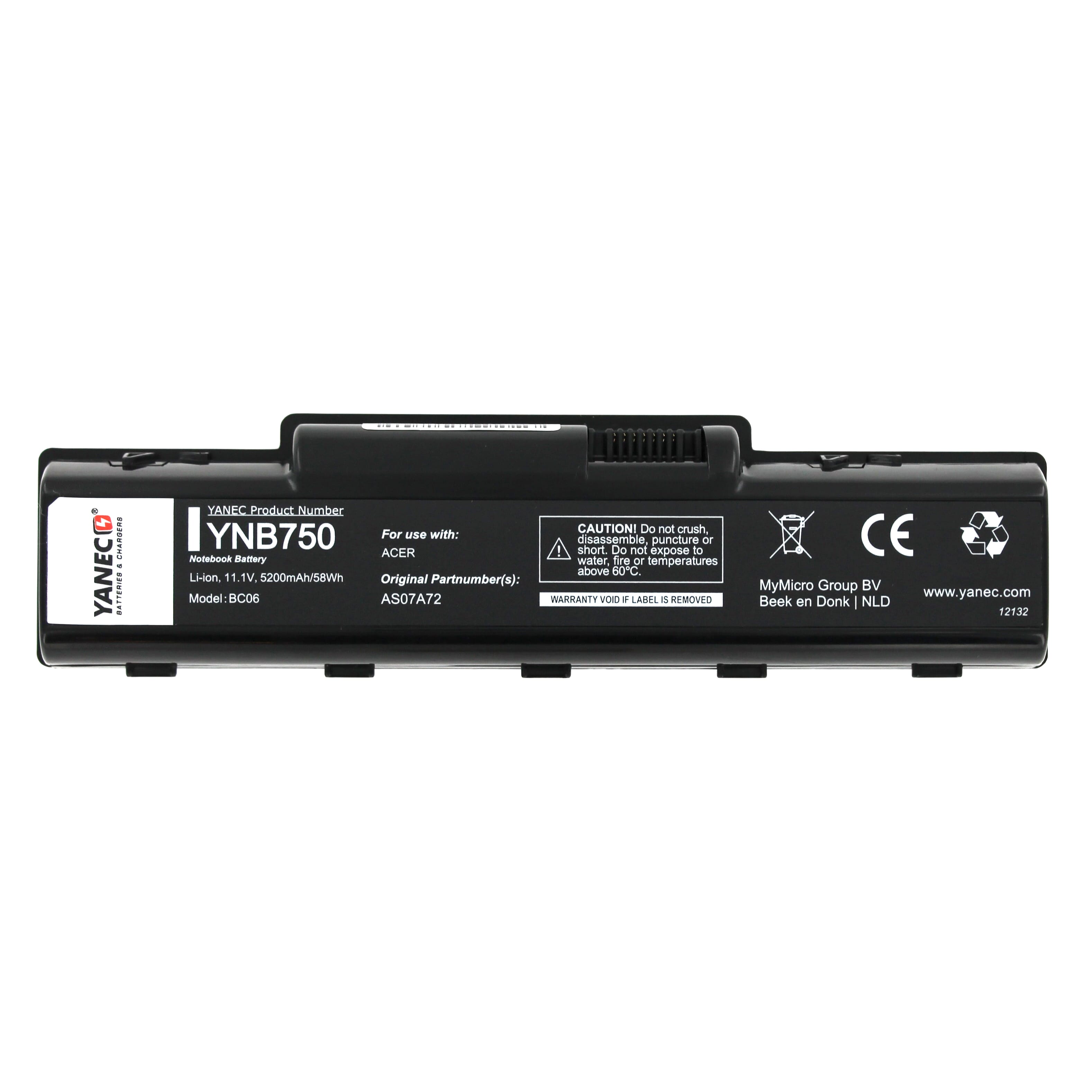 Yanec Batterie Ordinateur Portable 10.8V 5200mAh