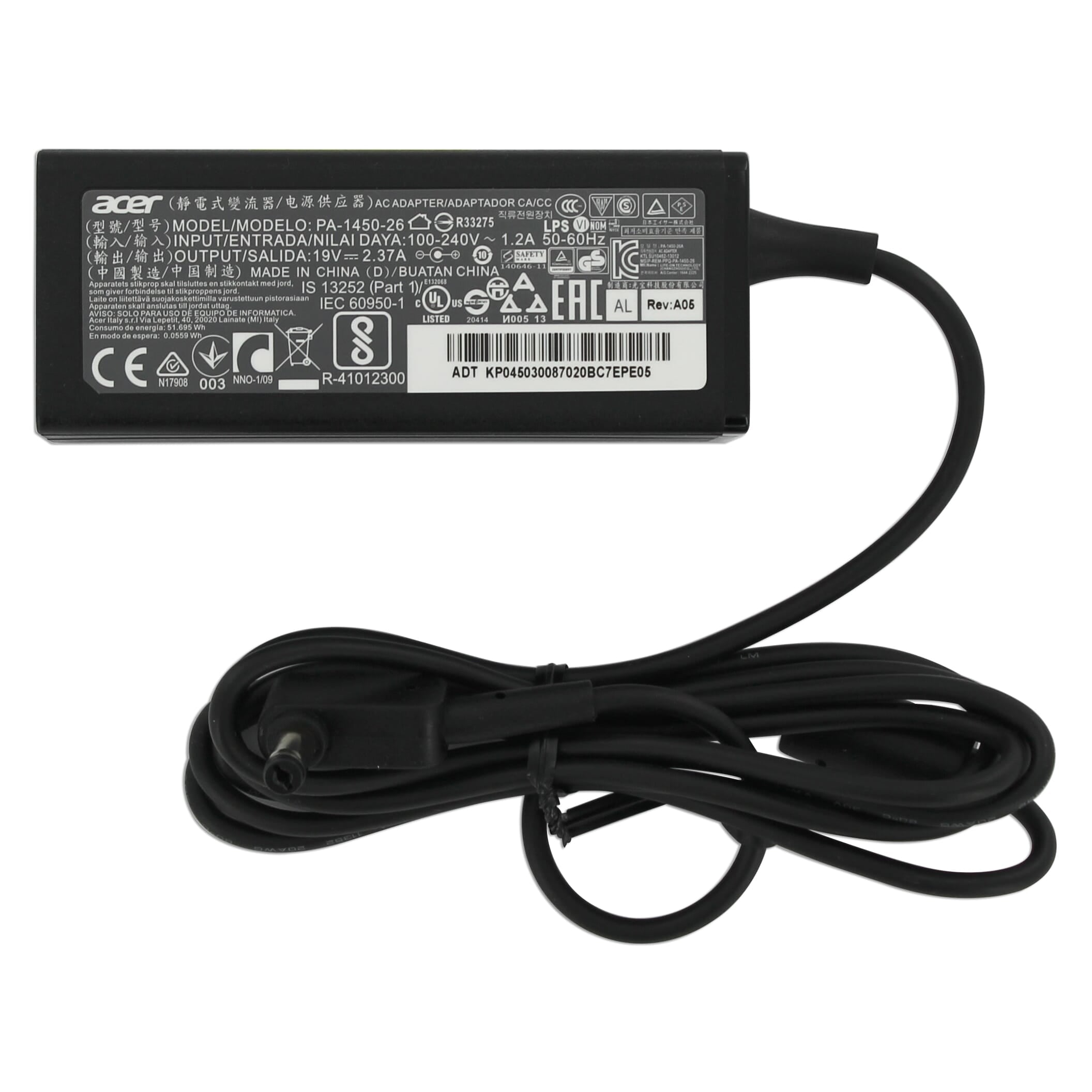 Acer Chargeur CA 45W noir