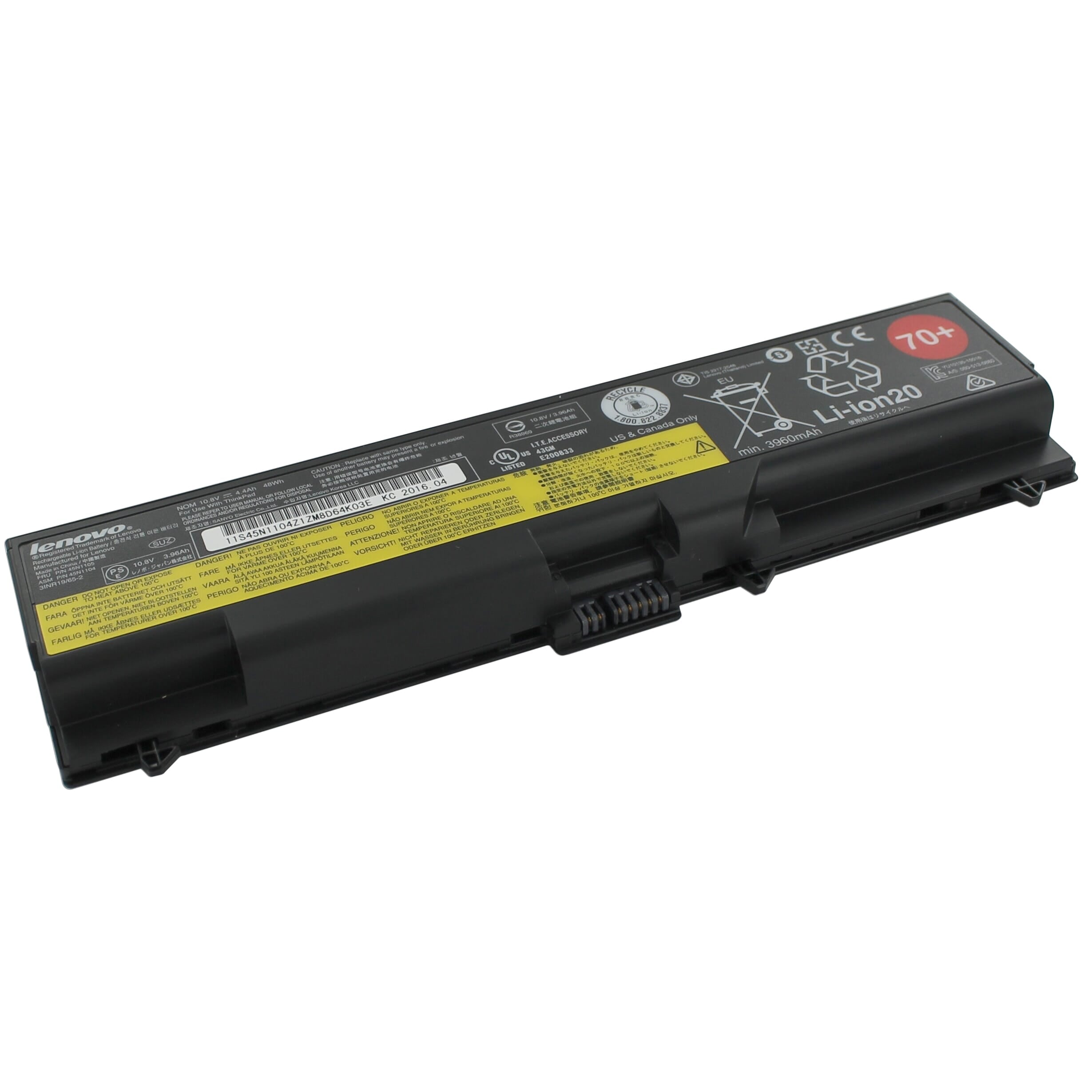 Lenovo Batterie Ordinateur Portable 70+ (6-Cell, 57Wh, 5100mAh)