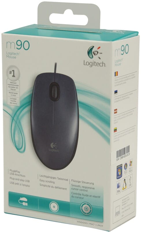 Logitech M90 Optische Muis USB - Zwart