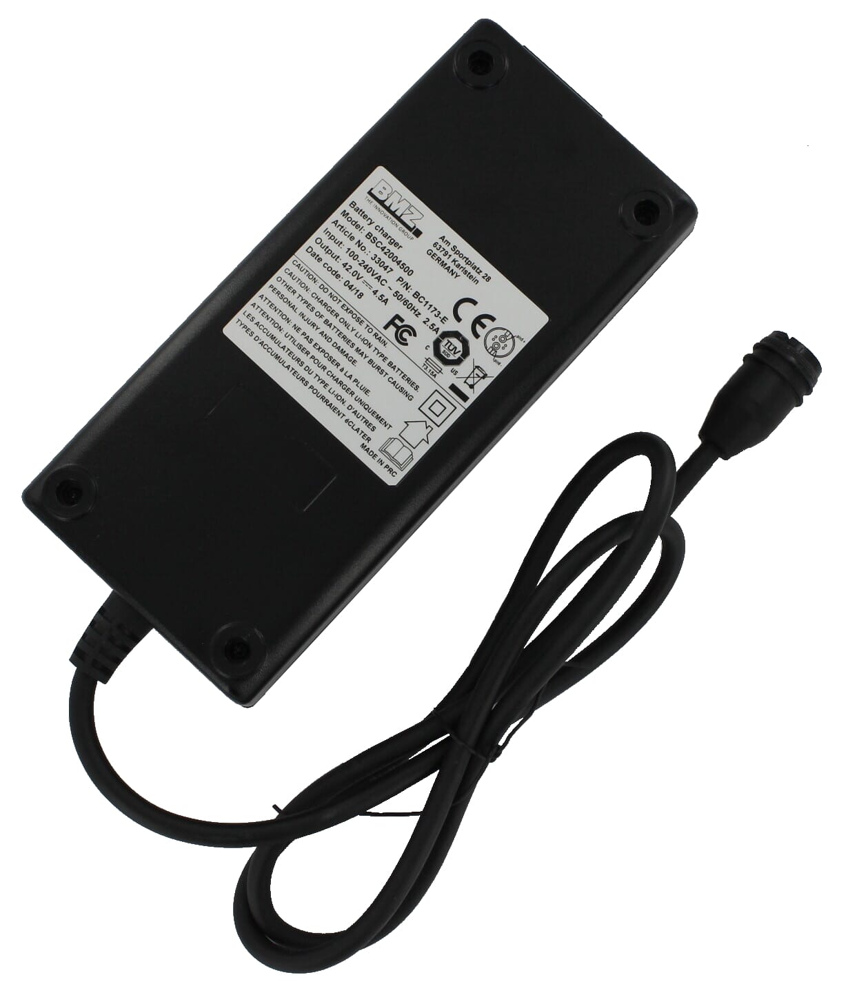 BMZ Chargeur de batterie 4,5A Rosenberger brancher