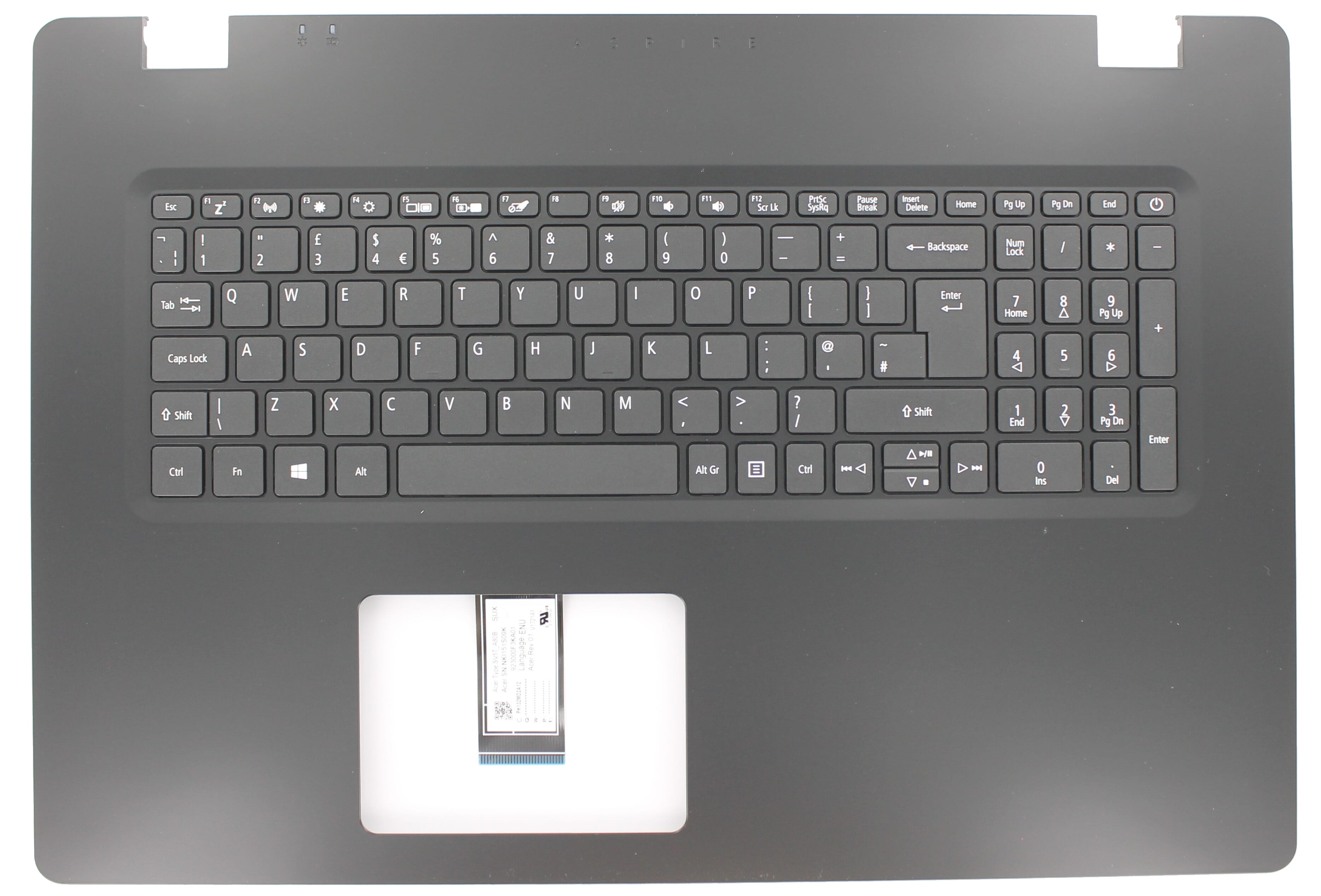 Acer Laptop Toetsenbord Qwerty US + Top Cover - Zwart