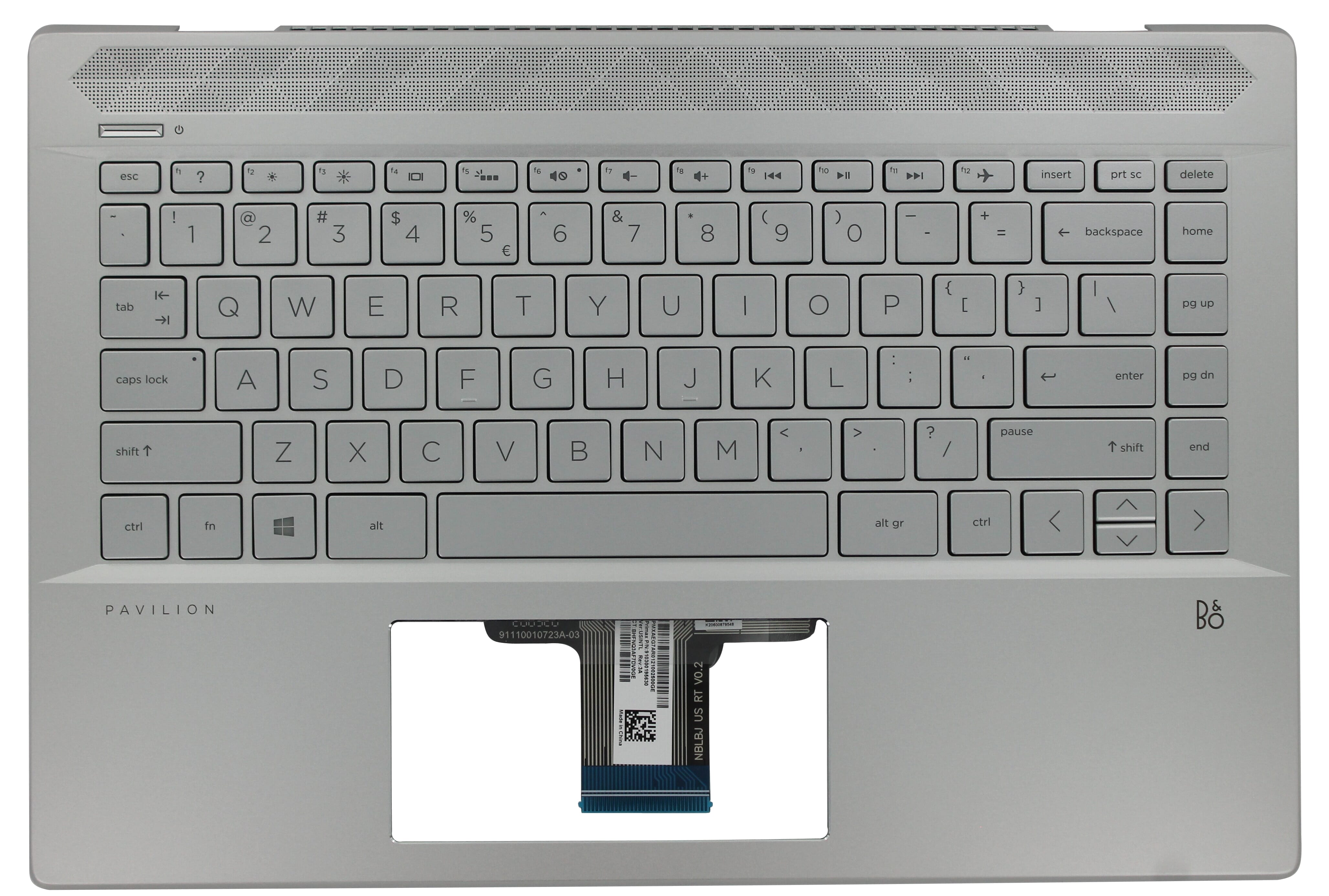 HP Laptop Toetsenbord Qwerty US + Top Cover, Backlit