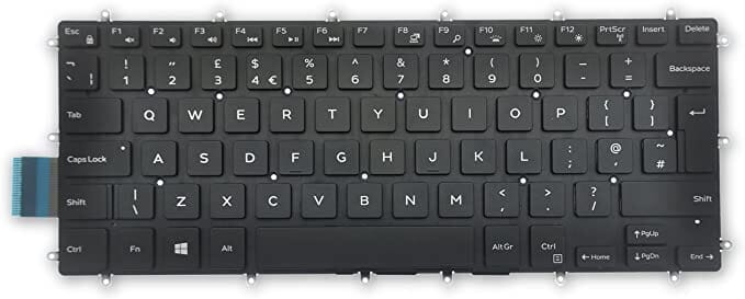 Dell Laptop Toetsenbord Qwerty UK - Zwart