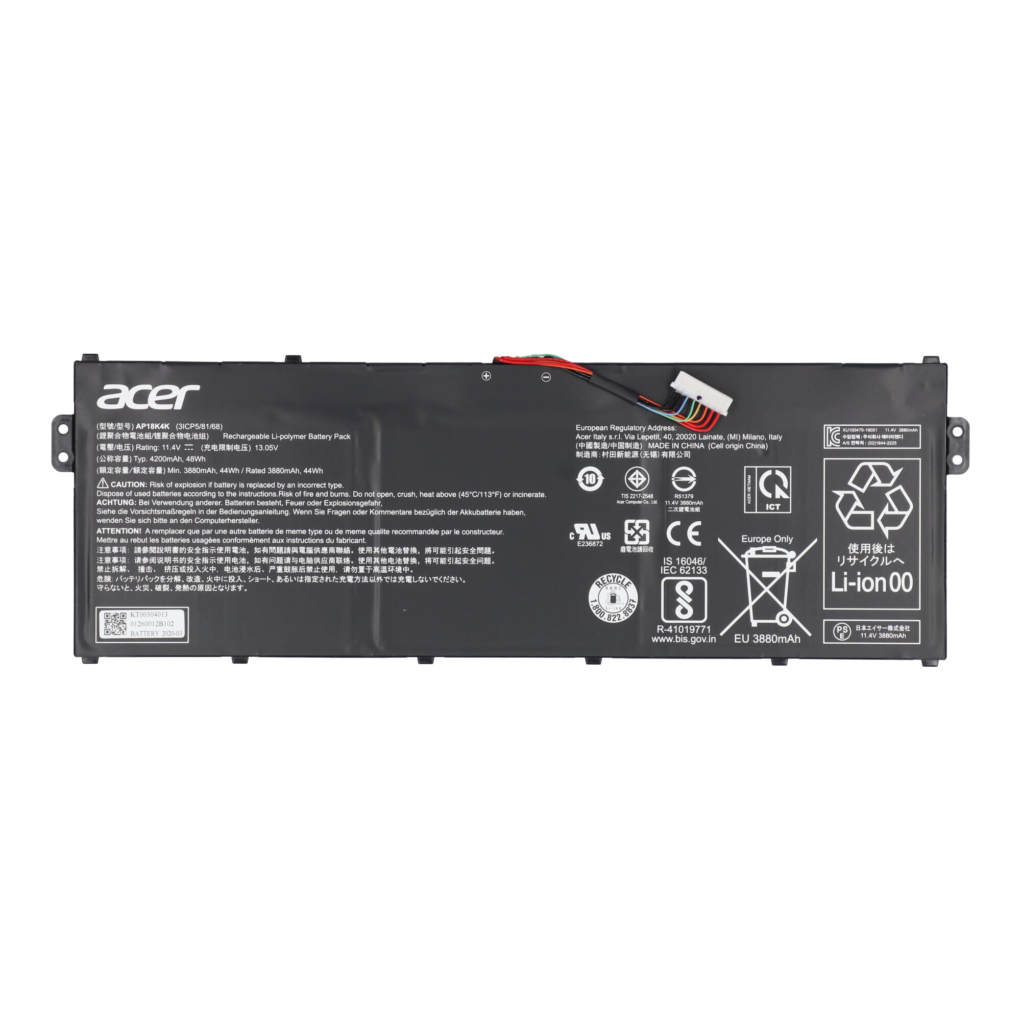 Acer Laptop Battery 3800 mAh