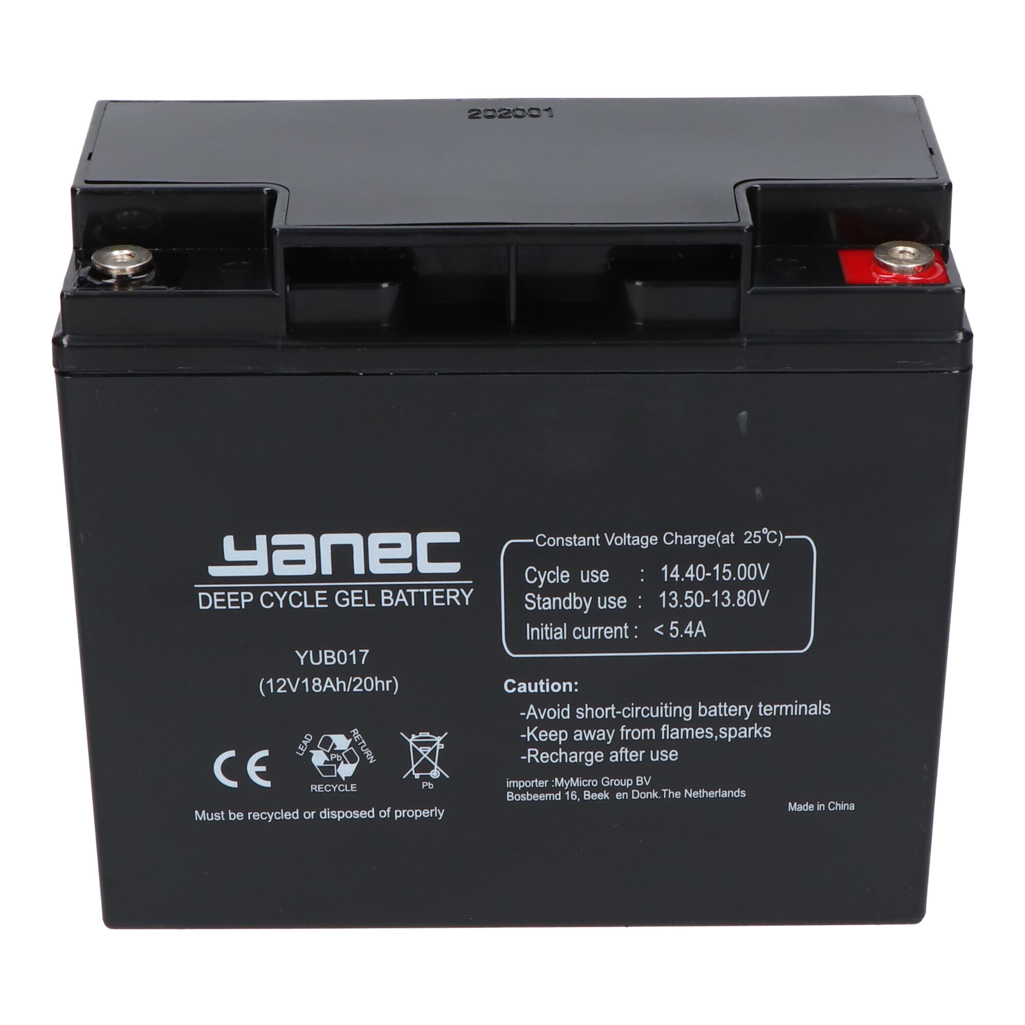 Yanec Gel Akku 12V 18Ah