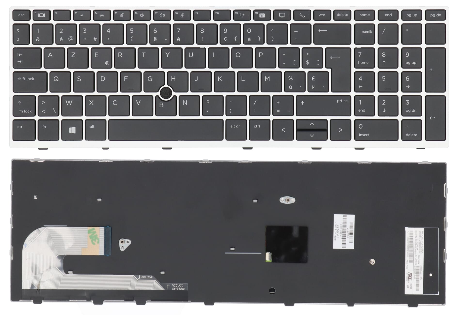 HP clavier Azerty BE + point de trace