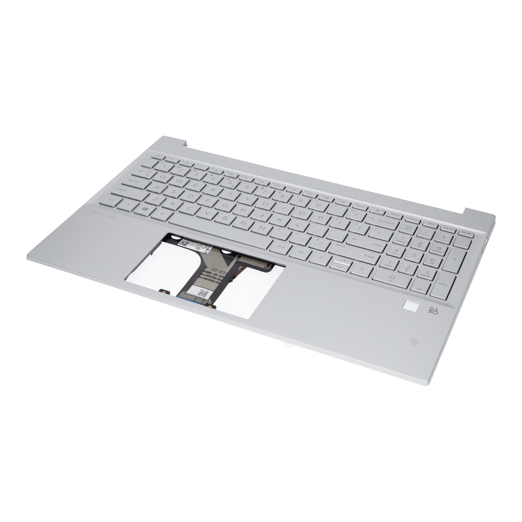 HP Laptop Toetsenbord Qwerty US + Top Cover, BL - Zilver