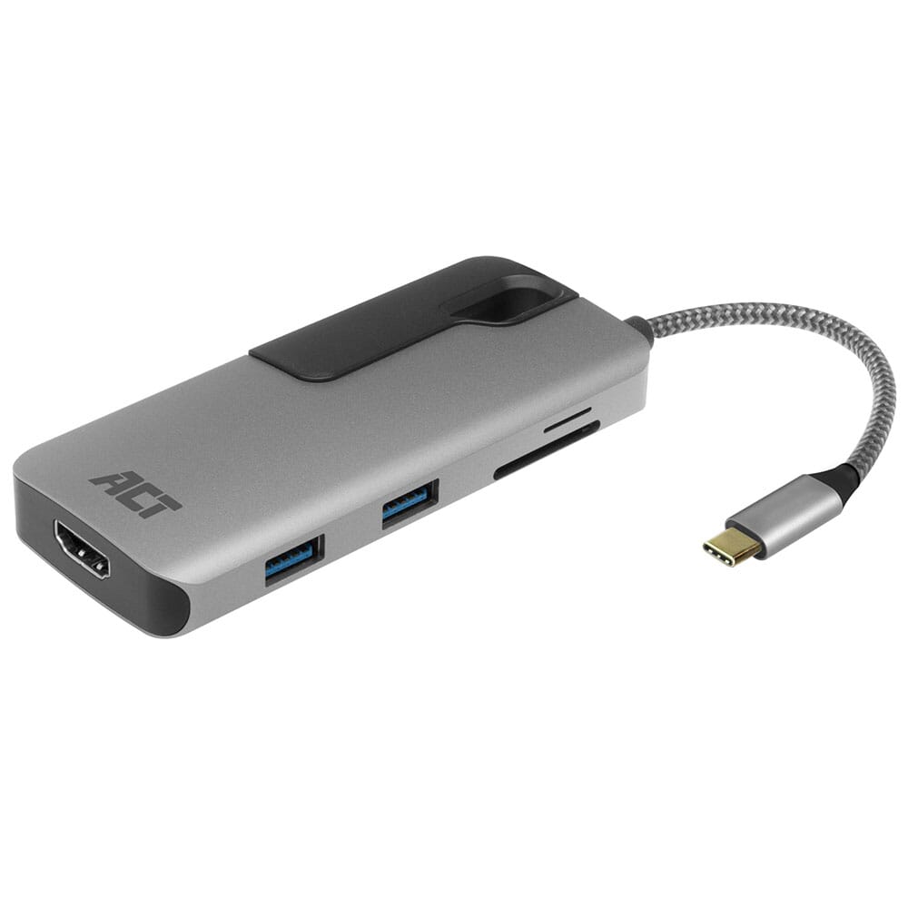 ACT USB-C naar HDMI female multiport adapter