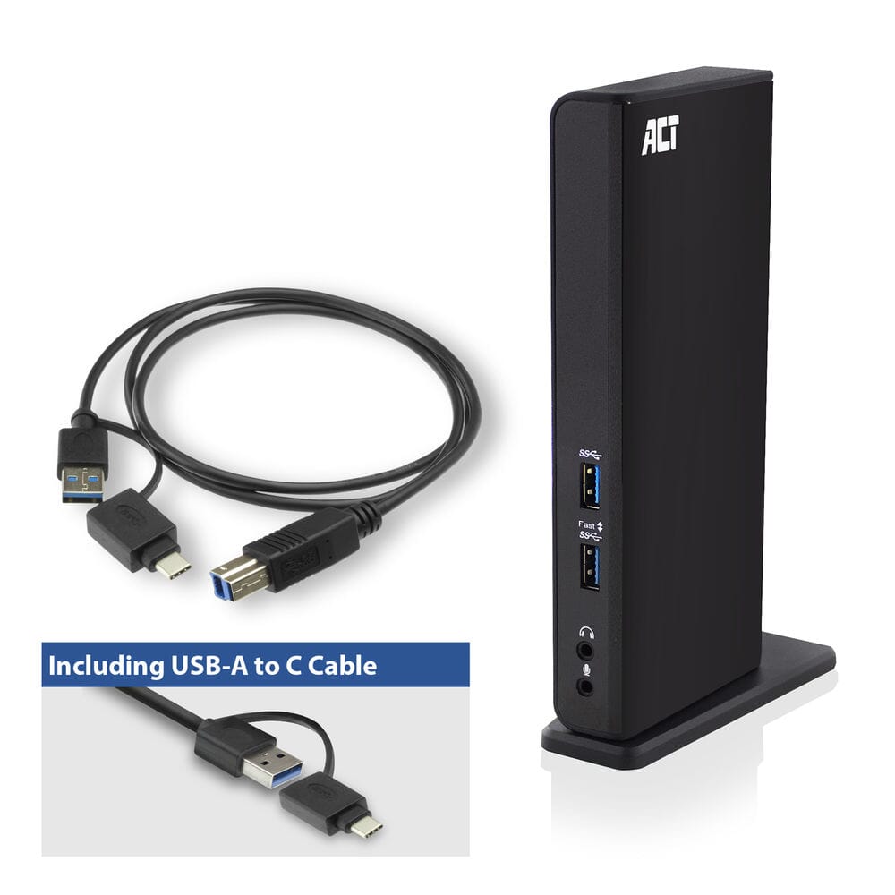 ACT USB-C of USB-A Dual Monitor Docking Station