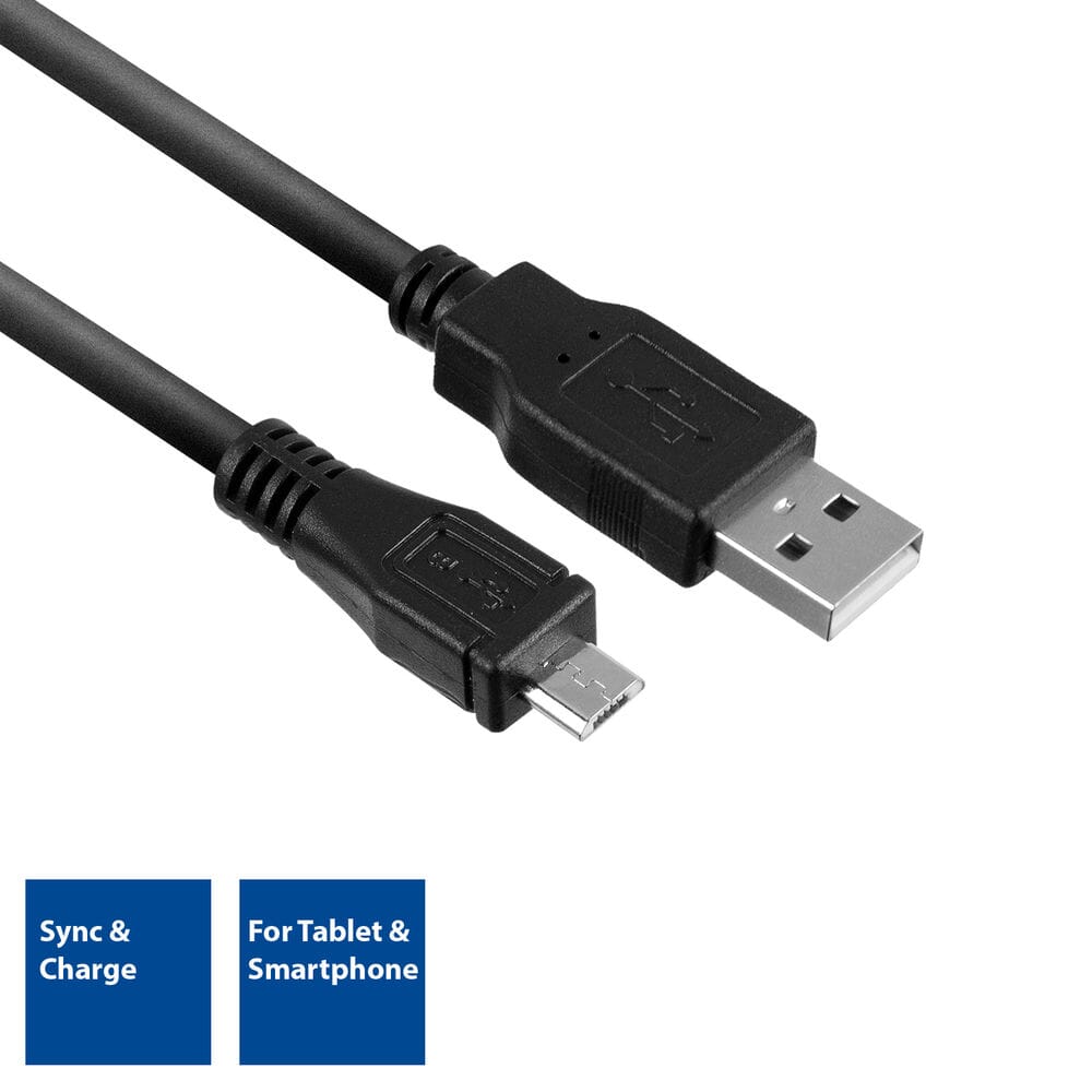 ACT USB 2.0 laad- en datakabel A male - micro B male 1 meter