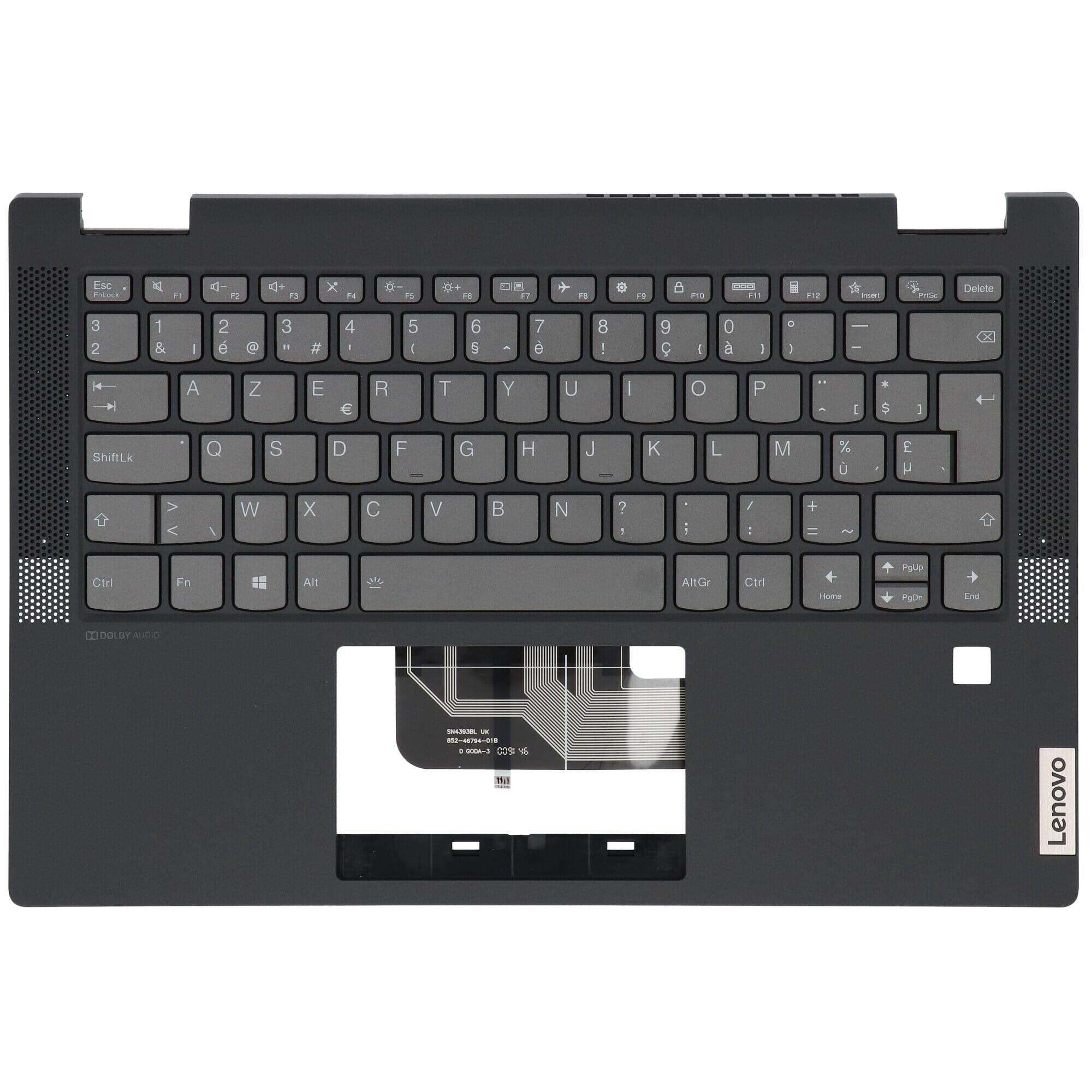 Lenovo Laptop Toetsenbord Azerty BE + Top Cover, BL - Grijs