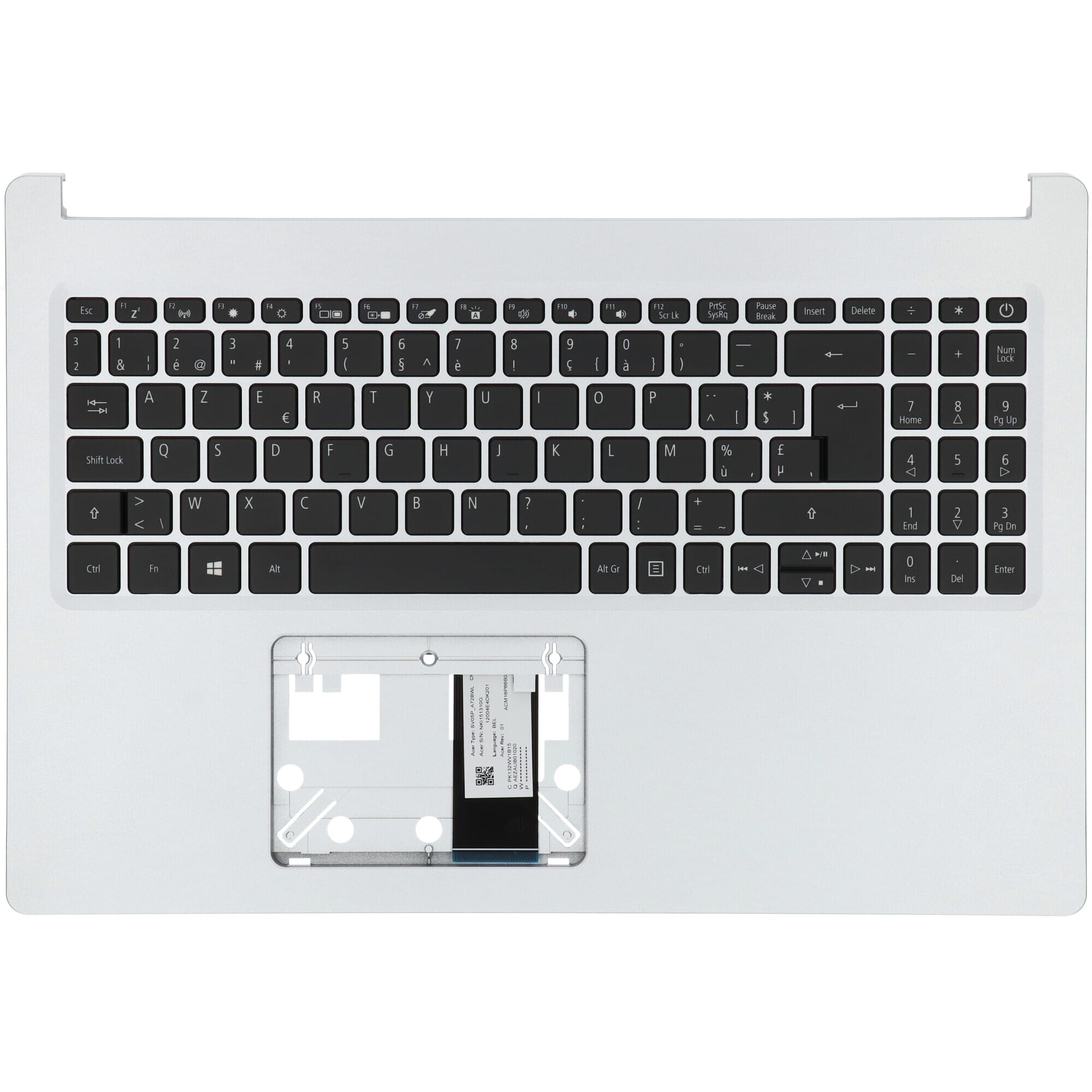 Acer Laptop Toetsenbord Azerty BE + Top Cover, BL - Zilver