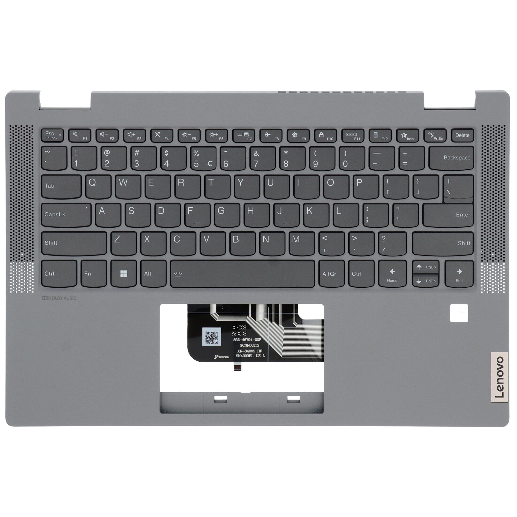 Lenovo Laptop Toetsenbord Qwerty US + Top Cover - Grijs