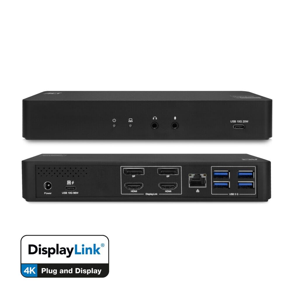 ACT USB-C Docking Station 4K, voor 2 monitoren