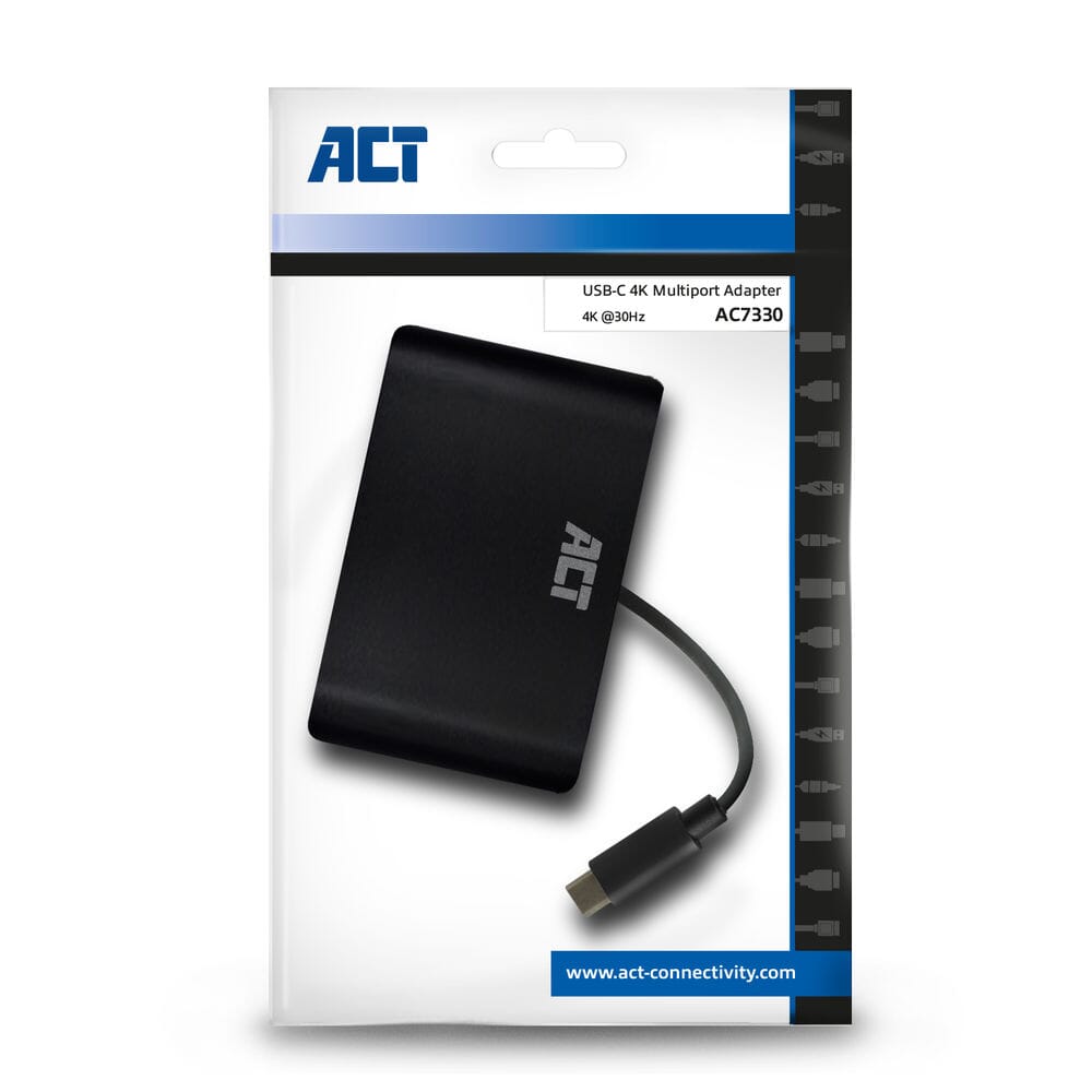 ACT USB-C docking station 4K, voor 1 HDMI of VGA monitor