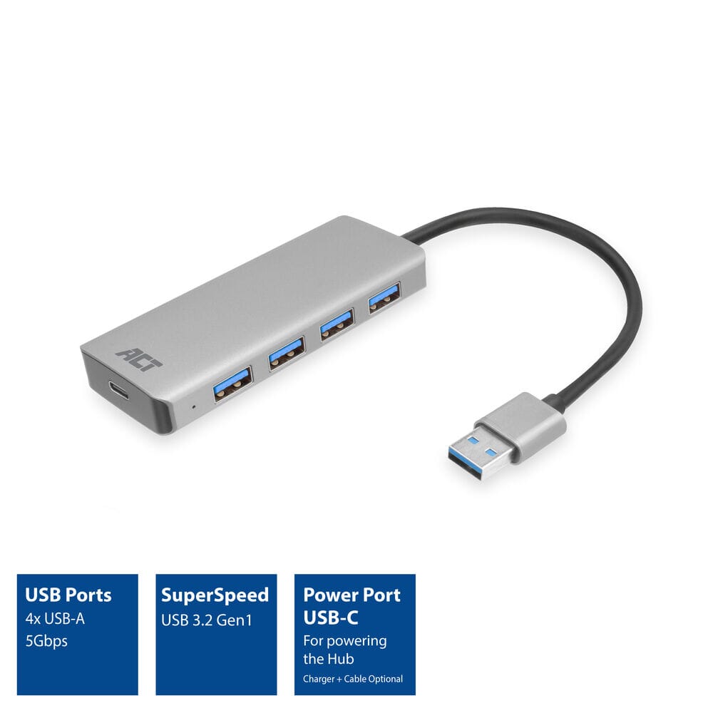 ACT USB-A hub 3.0, 4 poorts USB-A