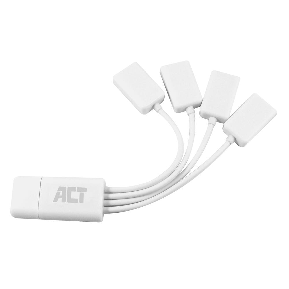 ACT USB hub 4 poorts USB-A, flexibel