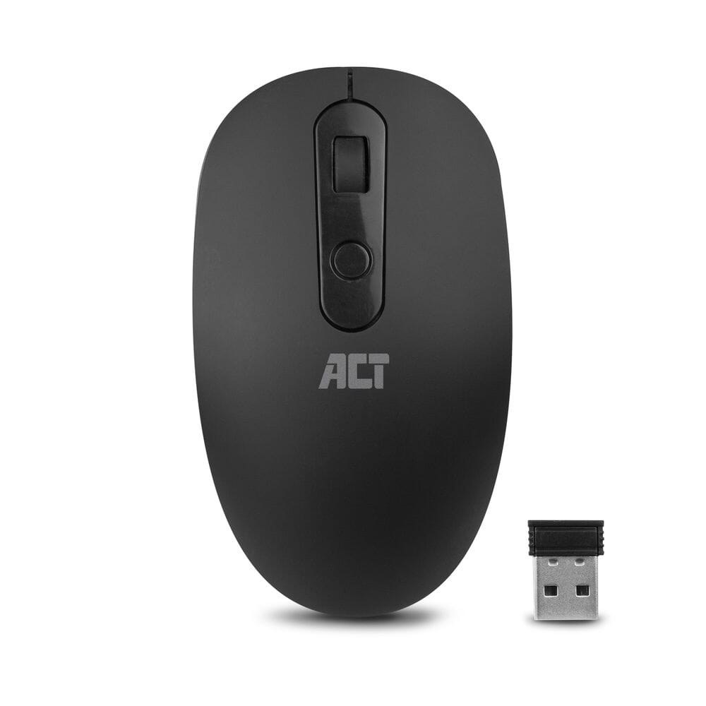 ACT Draadloze muis, USB nano ontvanger, 1200 dpi, zwart