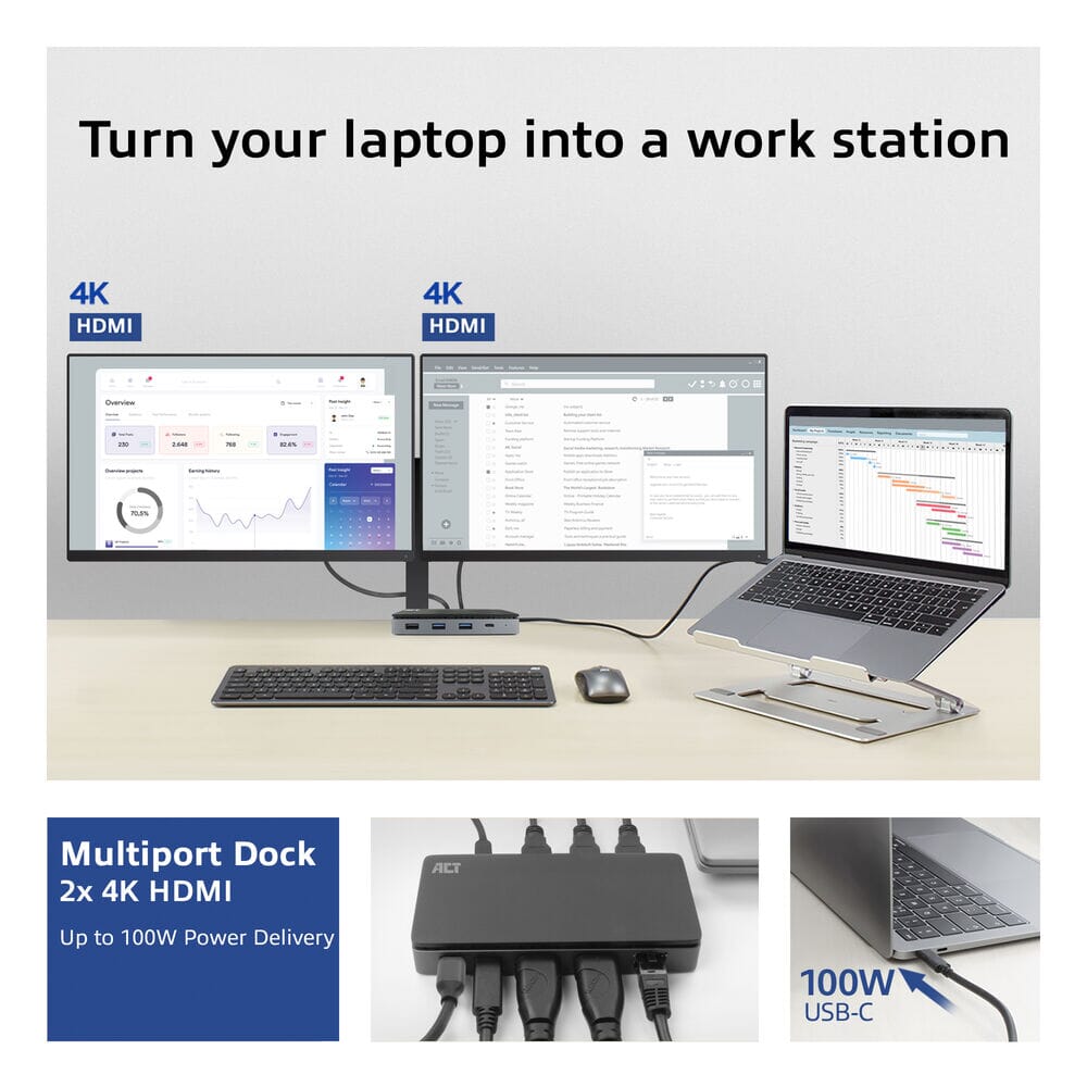 ACT USB-C 4K MST docking station